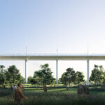 Nuovo ponte sul Polcevera a Genova: rendering del prospetto nord (© RPBW)