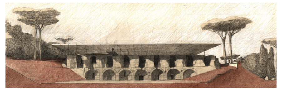 Luigi Franciosini, La Cisterna delle Sette Sale sul Colle Oppio, Roma