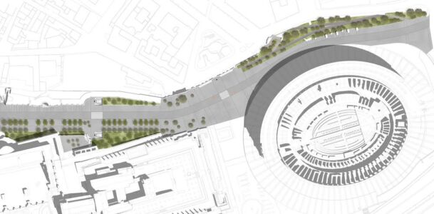 Studio Labics , progetto della nuova passeggiata archeologica (CArMe), Roma (© Studio Labics)